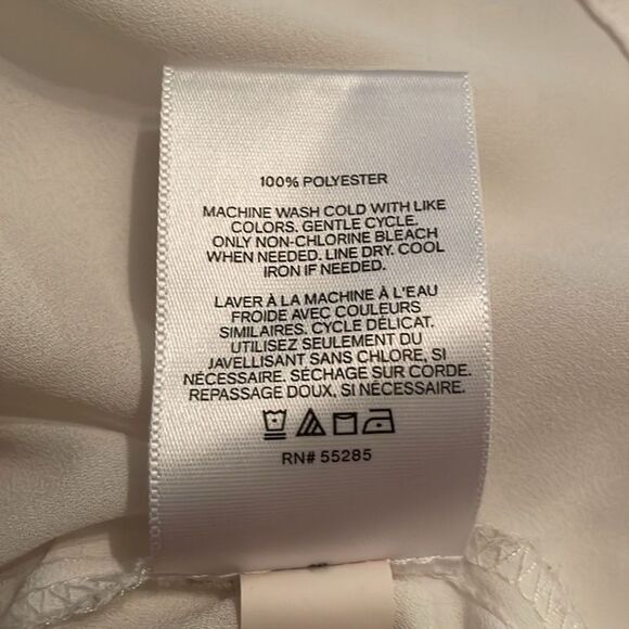 Express White Sheer Deep V Neck Blouse Womens Size Extra Small Maroon - Picture 9 of 10